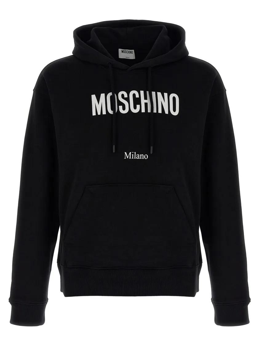 Thumbnail - Moschino - Logo Print Hoodie - Größe L - schwarz