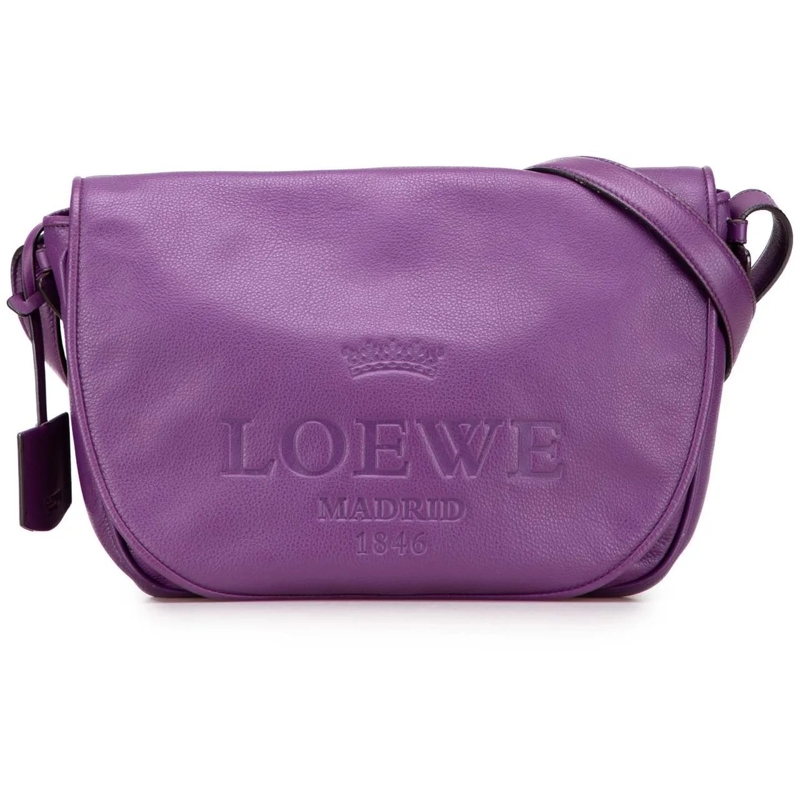 Loewe Schultertasche Leather Heritage Crossbody lila