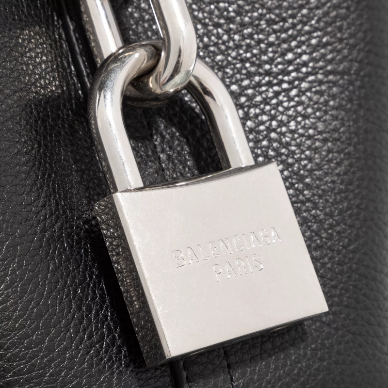 Balenciaga Bucket Bag Locker Handbag Leather Black(Image 5)