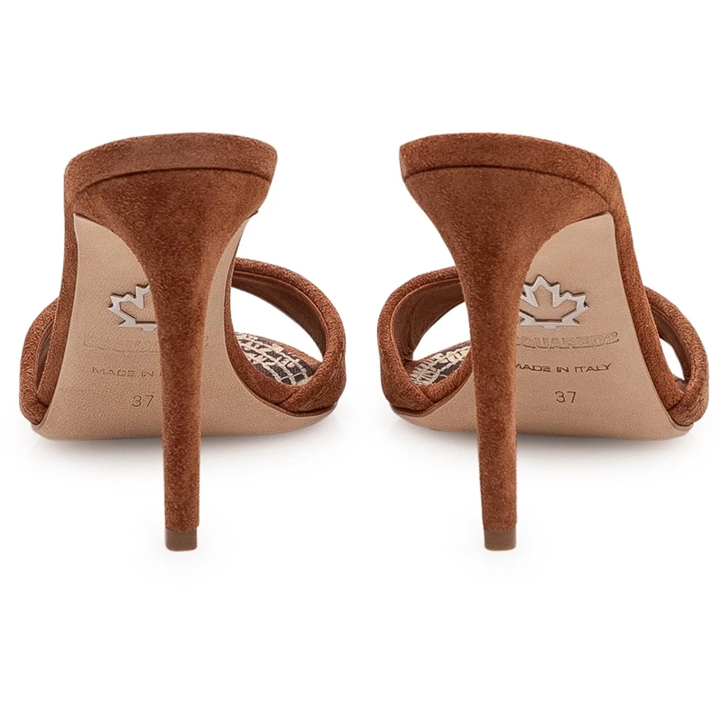 Dsquared2 Sandalen Mules con tacco alto e design essenziale beige(Image 3)
