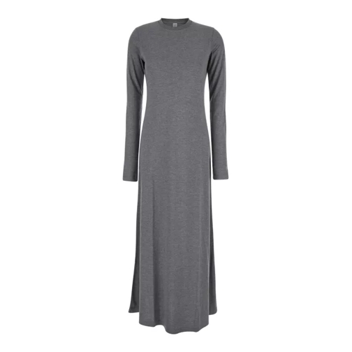 TOTEME Long Grey Relaxed Dress In Jersey Grey 