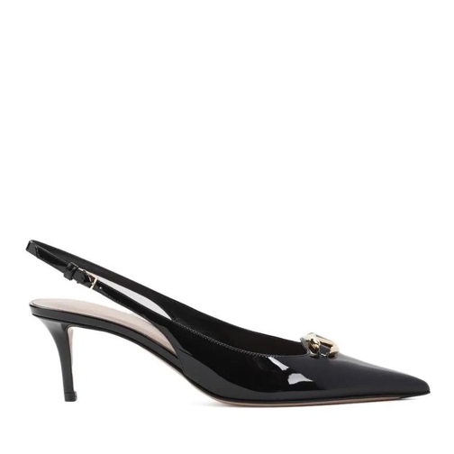 Valentino Vlogo Black Calf Leather Mules Black Sandali mule