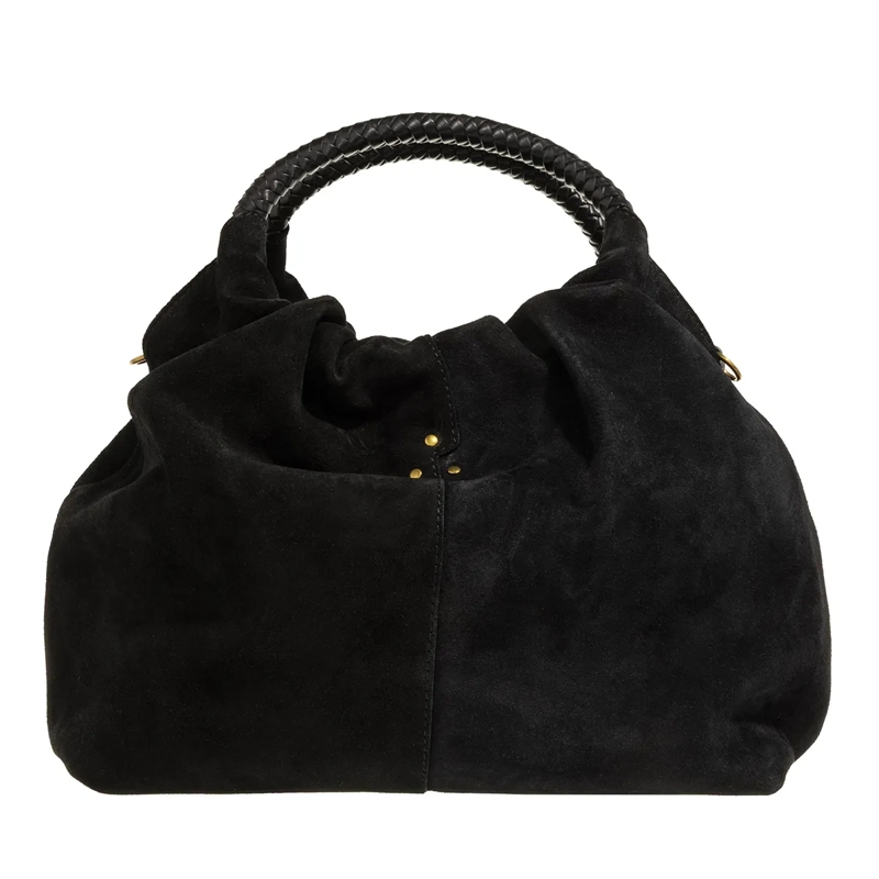 Jerome Dreyfuss Hobo Bag Gordi M Split Suede Noir