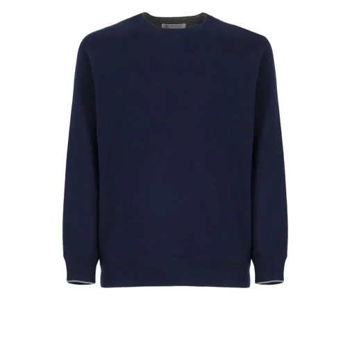 Brunello Cucinelli  Blue Virgin Wool, Cashmere And Silk Sweater Blue