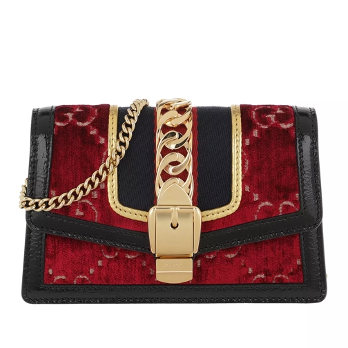 Gucci Sylvie Mini Bag Leather Red/Black Crossbody Bag