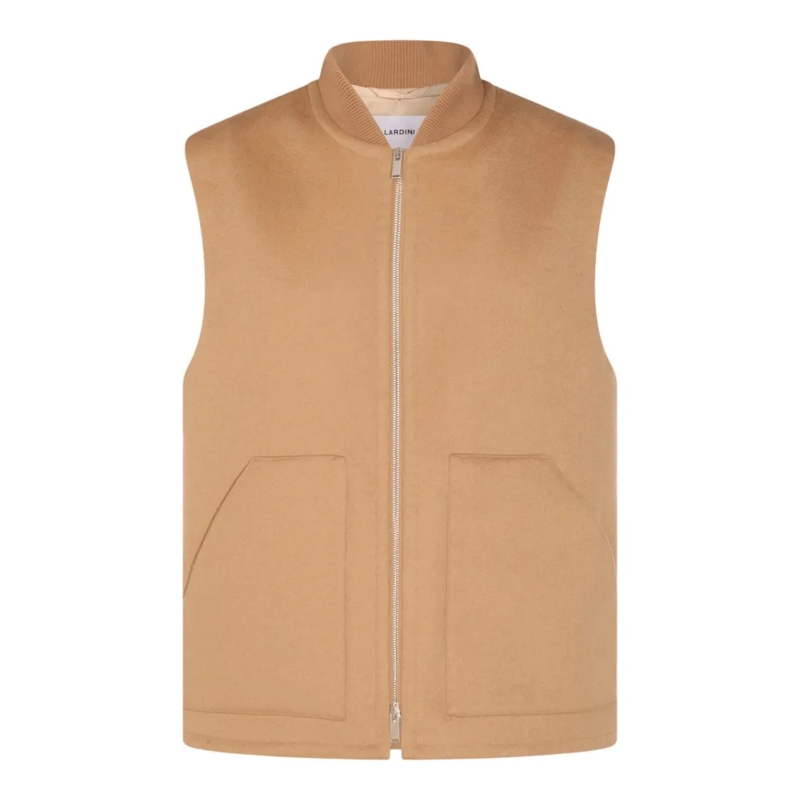 Lardini  Sleeveless Camel Jacket Brown