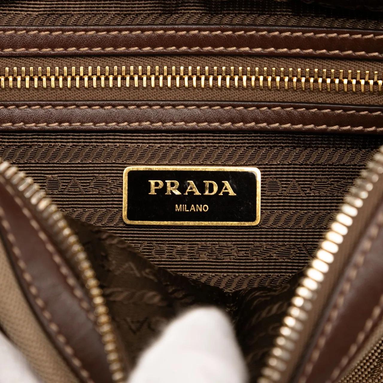 Thumbnail - Prada Hobo Bags - Canvas Canapa Logo Crossbody - Gr. unisize - in Braun - für Damen