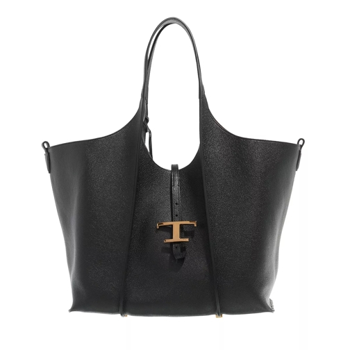 Tod's T Timeless Bucket Bag Leather Black Tote