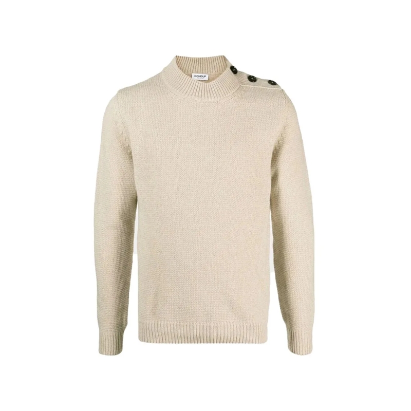 Dondup Pull Off-White Knit Sweater Neutrals