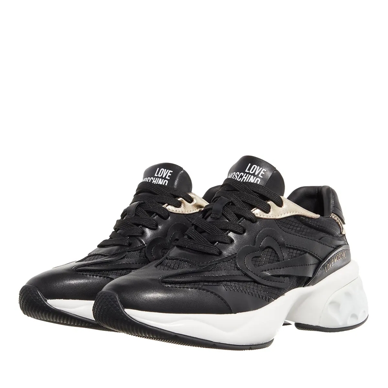 Love Moschino Low-Top-Sneaker Sneakers Donna Nero+Nero+Platino