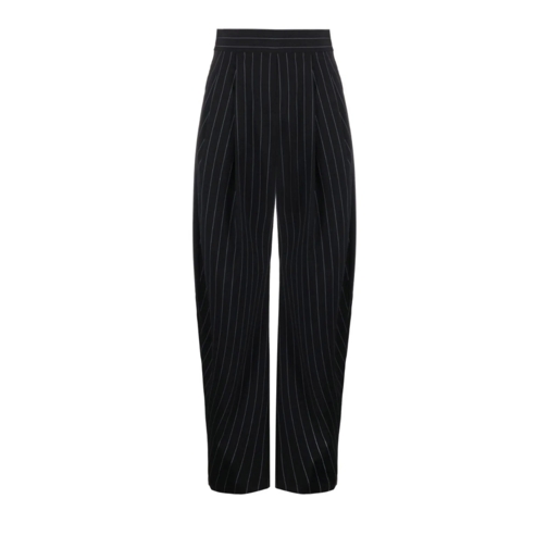 The Attico  Pinstriped Baggy Trousers Black