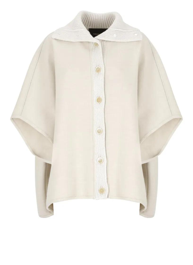 Fabiana Filippi - Ivory Wool Cape - Größe M -