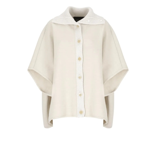 Fabiana Filippi Ivory Wool Cape Neutrals Umhang