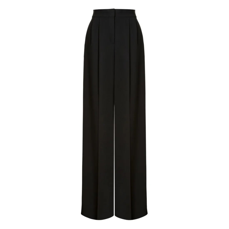 Alberta Ferretti  Wide-Leg Trousers With High Waist Black