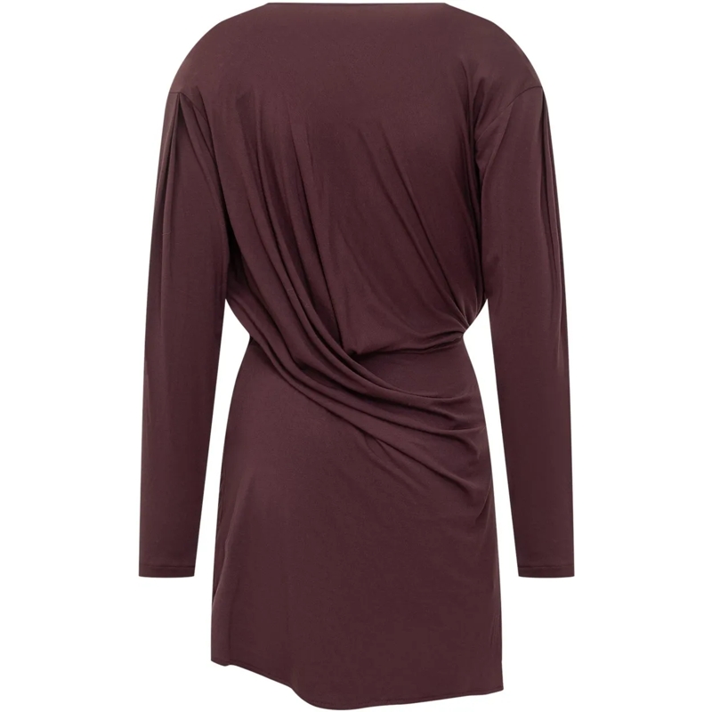 Iro Mini-robe Iro Abito Drappeggiato Bordeaux con Scollo a V braun(Image 2)