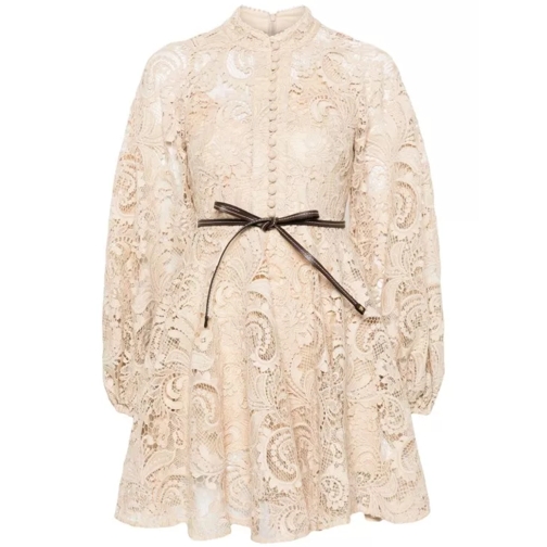 Zimmermann Waverly Lace Mini Dress Neutrals 