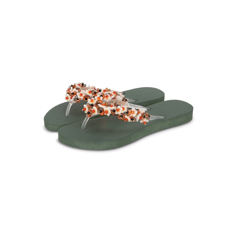 UZURII Flip Flops flip flop Tulum Bloom Coffee dunkel-grün(Image 24)
