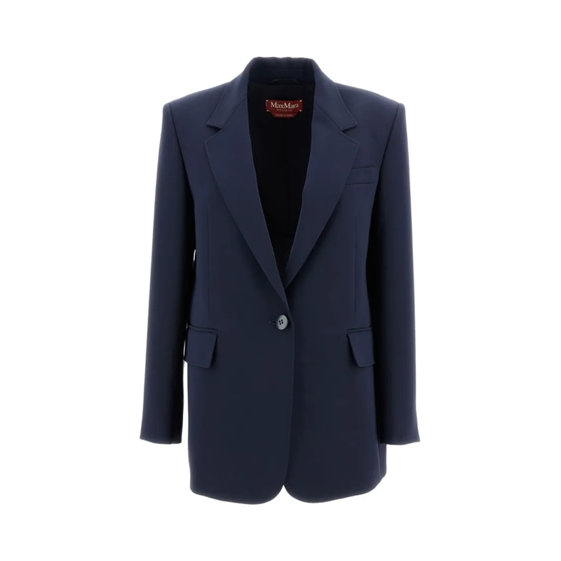 Max Mara Blazer Relaxed Fit Single-Breasted Blazer Blue