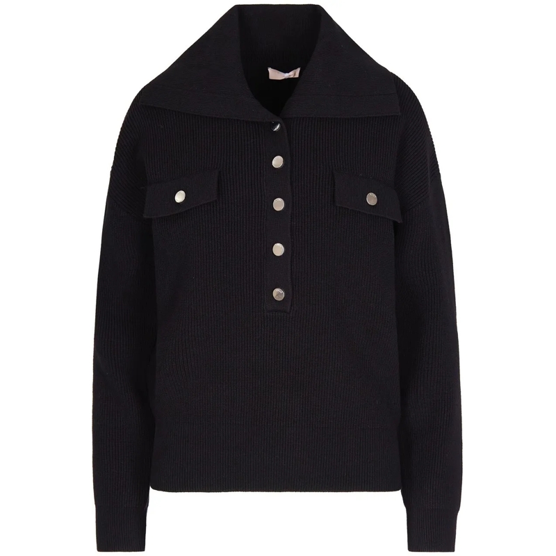 LIU JO  Ribbed Knit Sweater Black