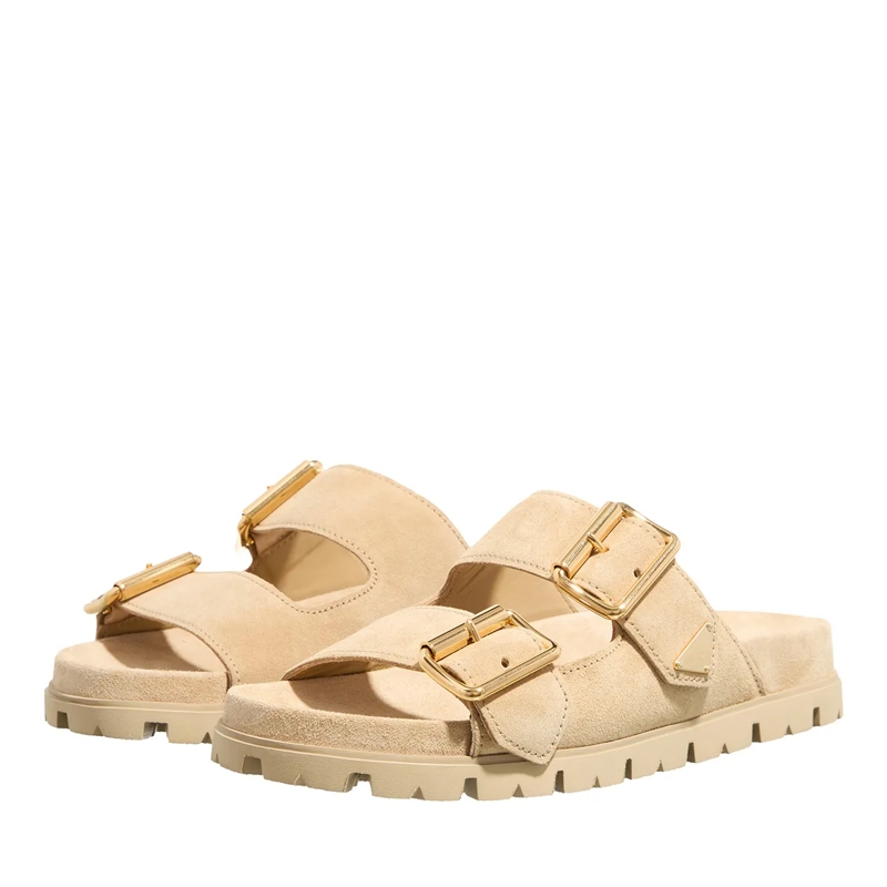 Prada Sandalen Sandali Scamosciato Ecru