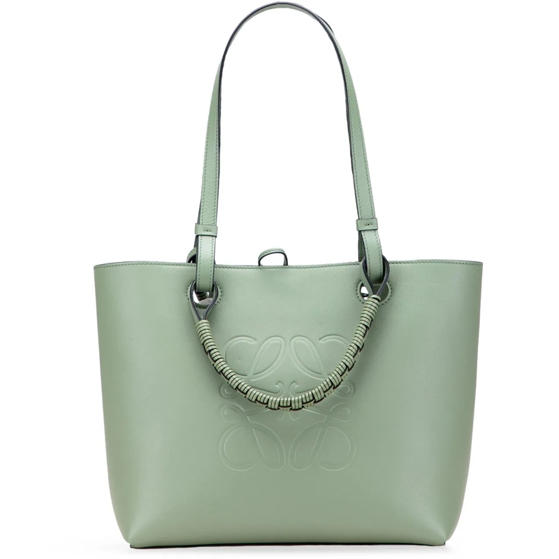 Loewe Schultertasche Small Smooth Calfskin Anagram Tote grün
