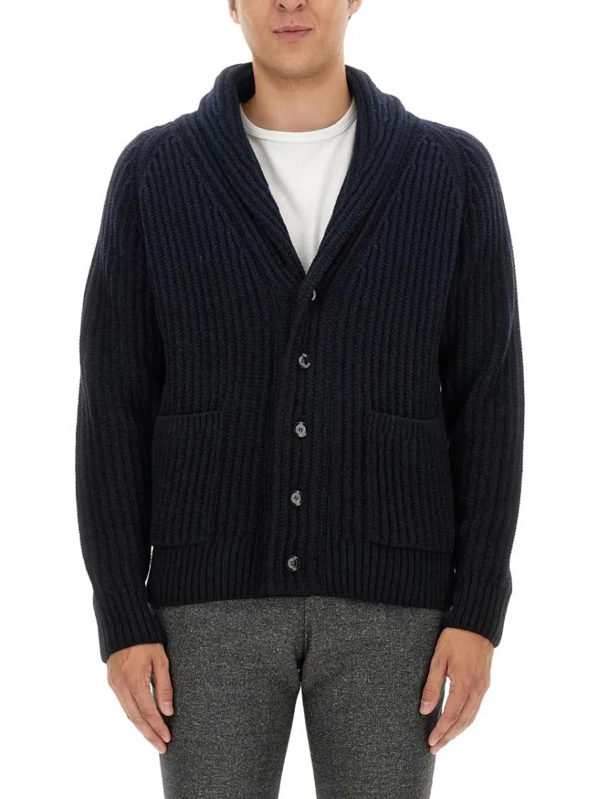 Thumbnail - Brioni - Ribbed Black Cashmere And Virgin Wool Cardigan - Größe 52 - schwarz