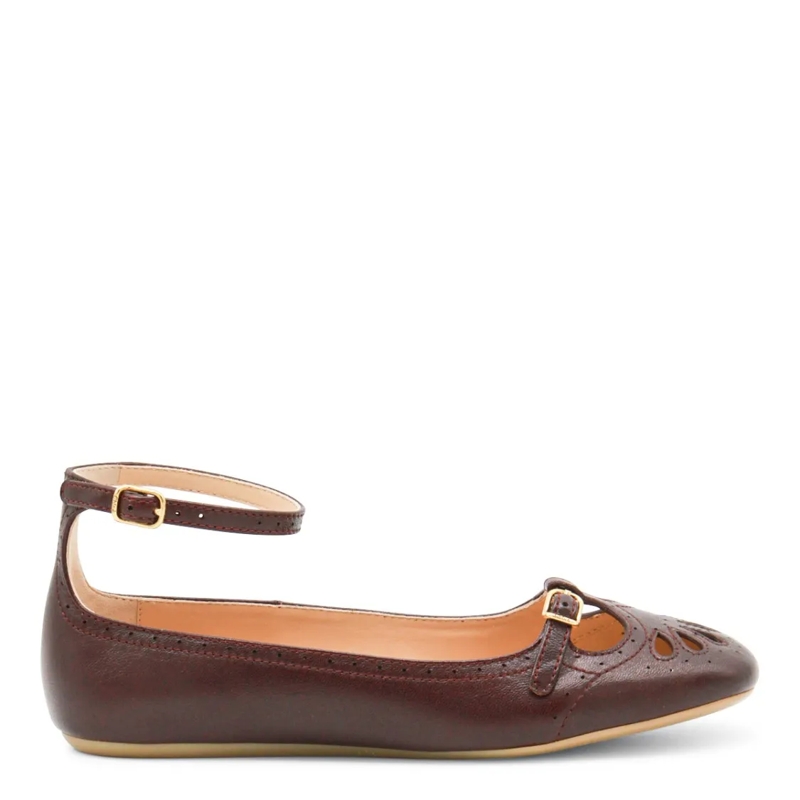 Chloé Ballerines Dark Purple Leather Flats Purple