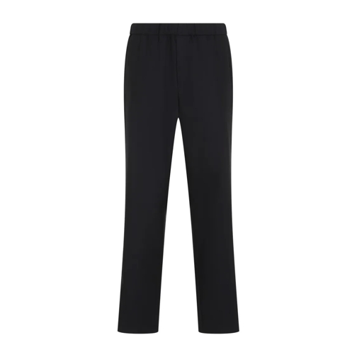 Giorgio Armani Blue Virgin Wool Trousers Blue 