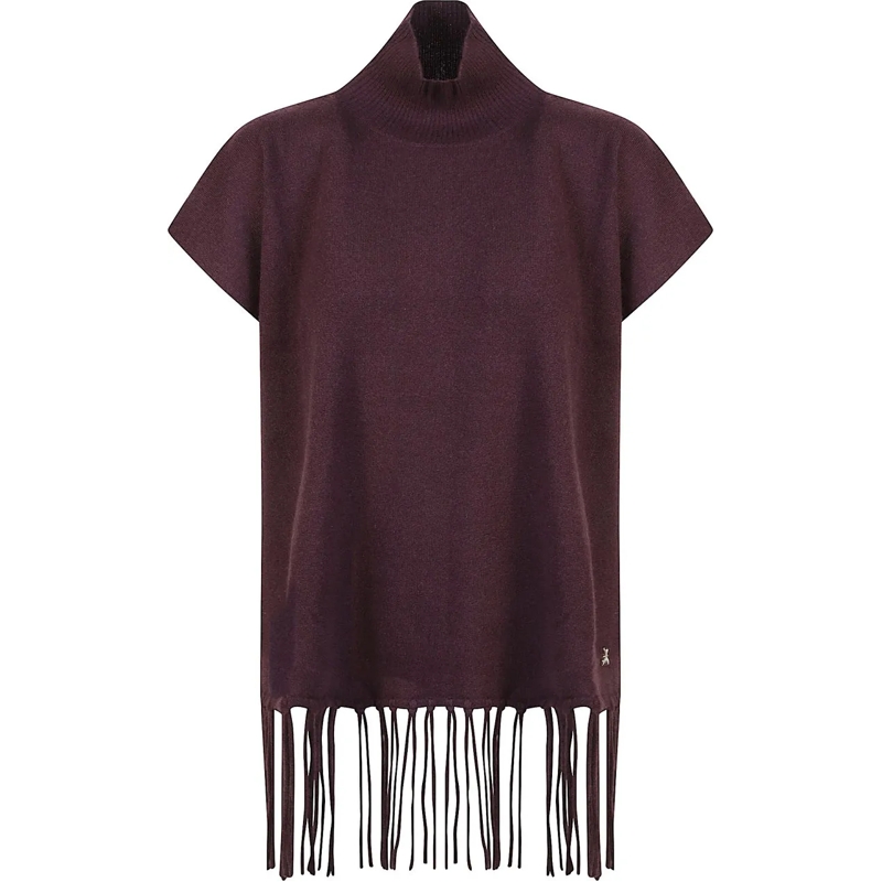 Patrizia Pepe Veste de transition Turtle Neck Poncho Red rot