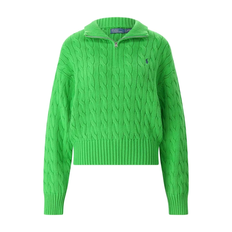 Polo Ralph Lauren Pull Cable-Knit Sweater With Quarter-Zip And Ribbed Cuf Blue(Image 2)