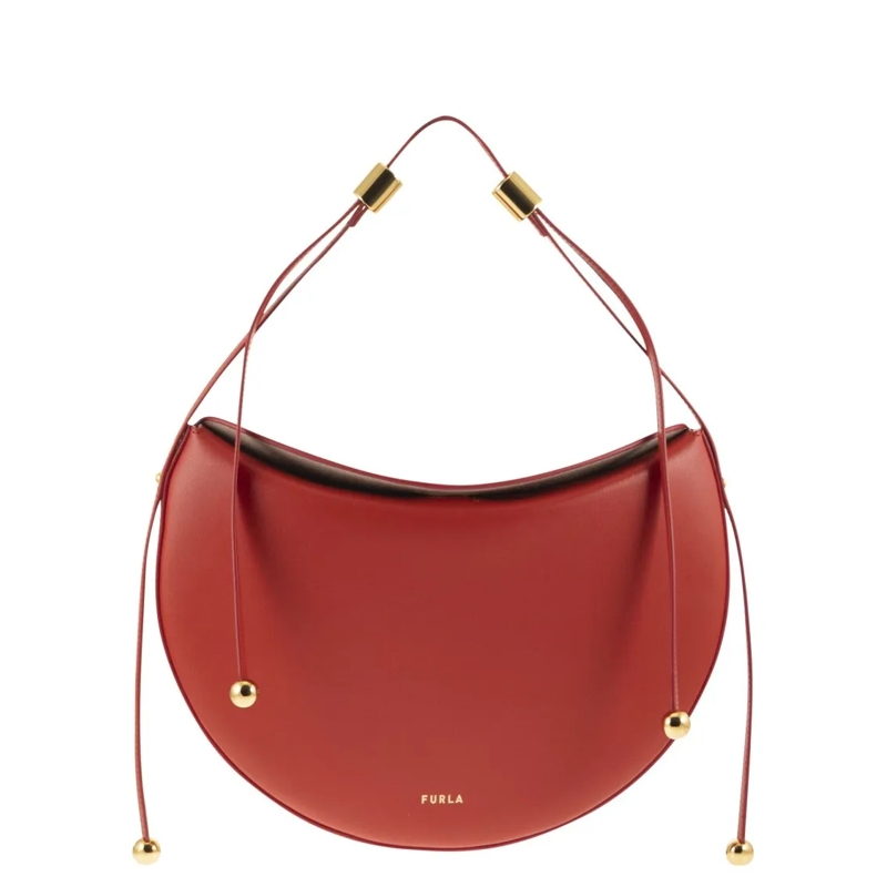 Furla Schultertasche Saddle-Shape Moonstone Shoulder Bag With Adjustabl Red