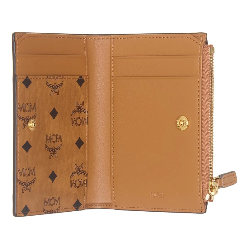 MCM Bi-Fold-Portemonnaie Aren Visetos Small Wallet Mni Cognac(Image 5)