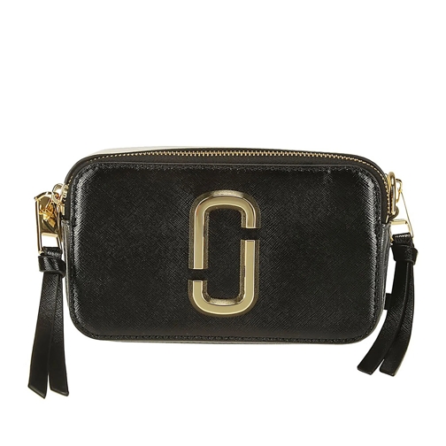 Marc Jacobs Schultertasche Leather Shoulder Bag With Gold-Colored Details Black