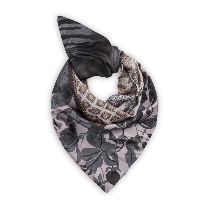 Codello Lichtgewicht Sjaal Dreieckstuch aus Seide Grau