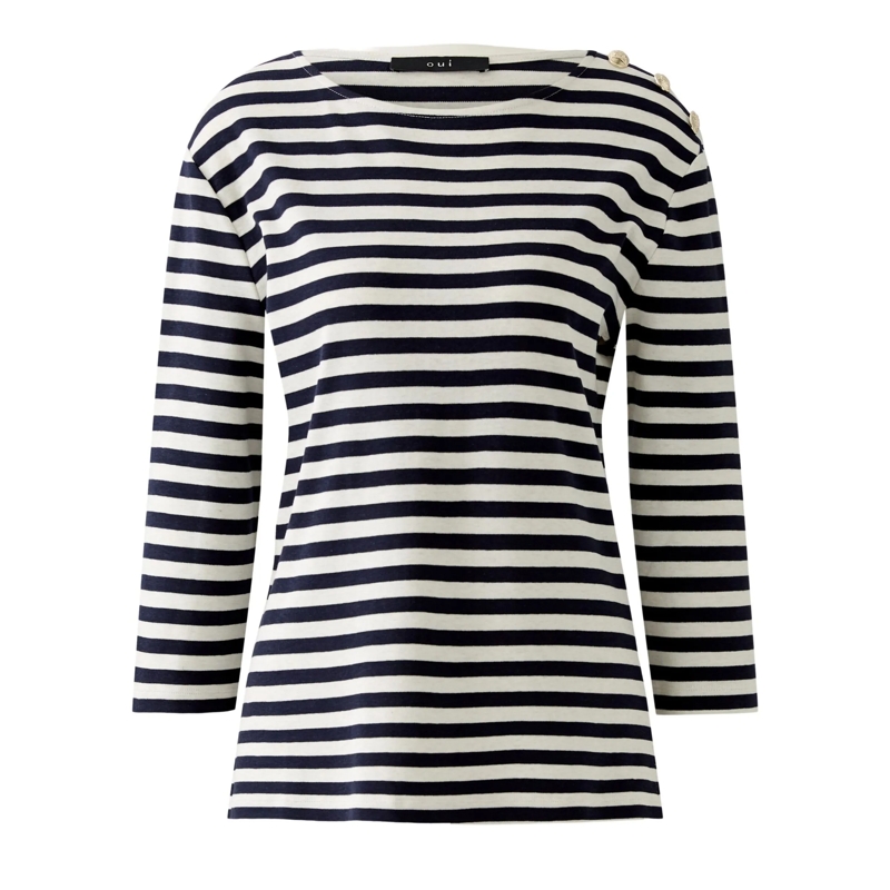 Oui T-Shirt T-Shirt SUNALA blau