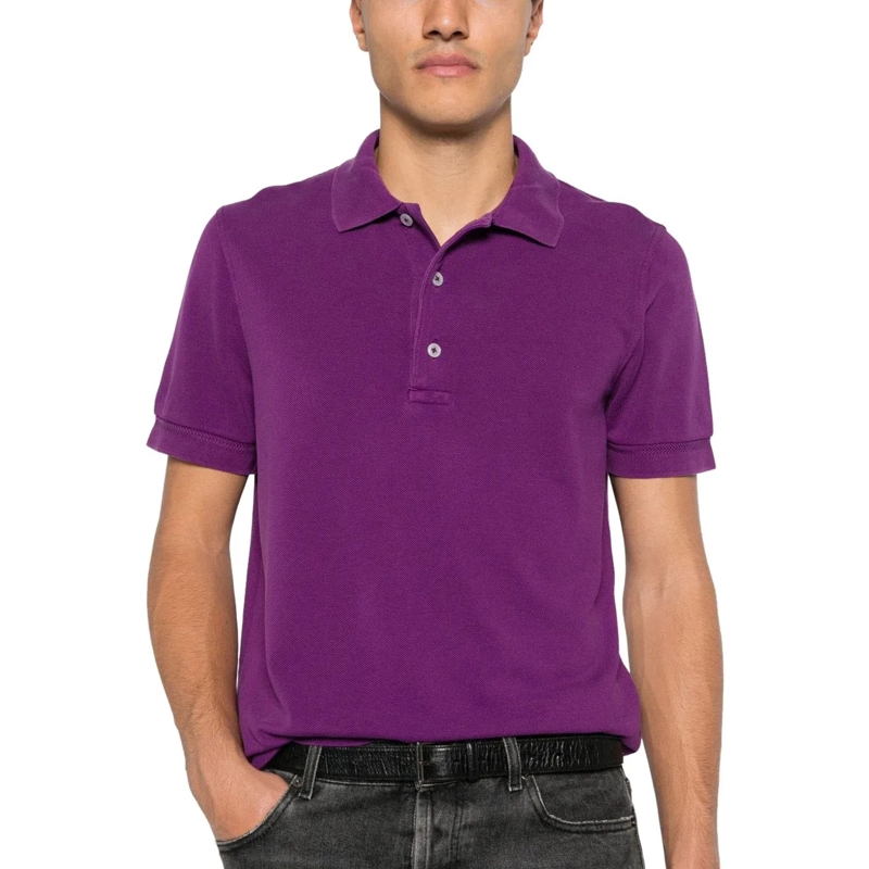 Tom Ford Polohemd Poloshirt aus Piqué Lila(Image 4)