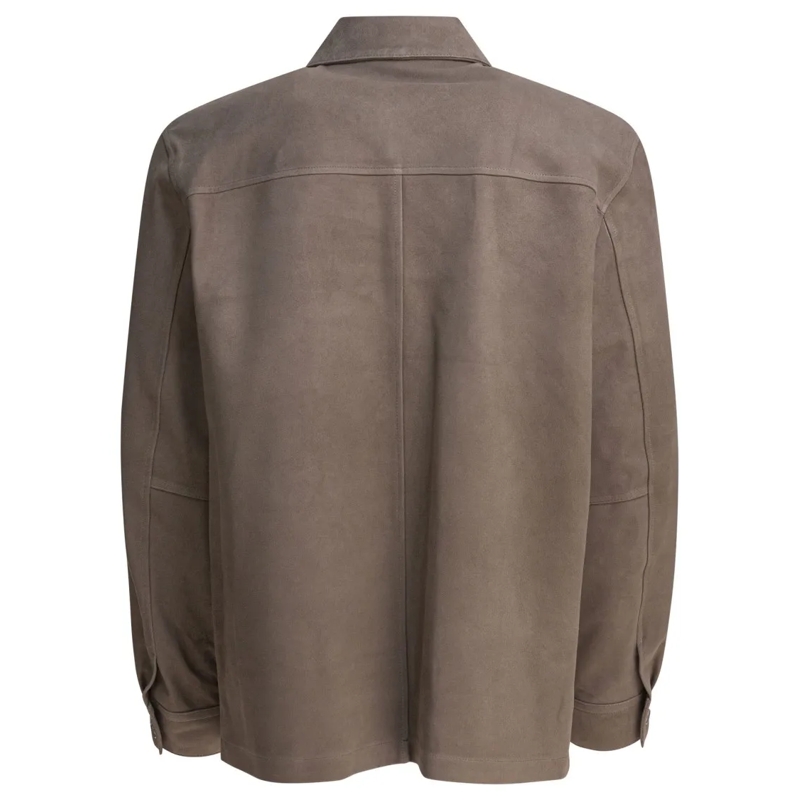 Vince Lederjacke Suede Lambskin Jacket With Classic Collar Brown