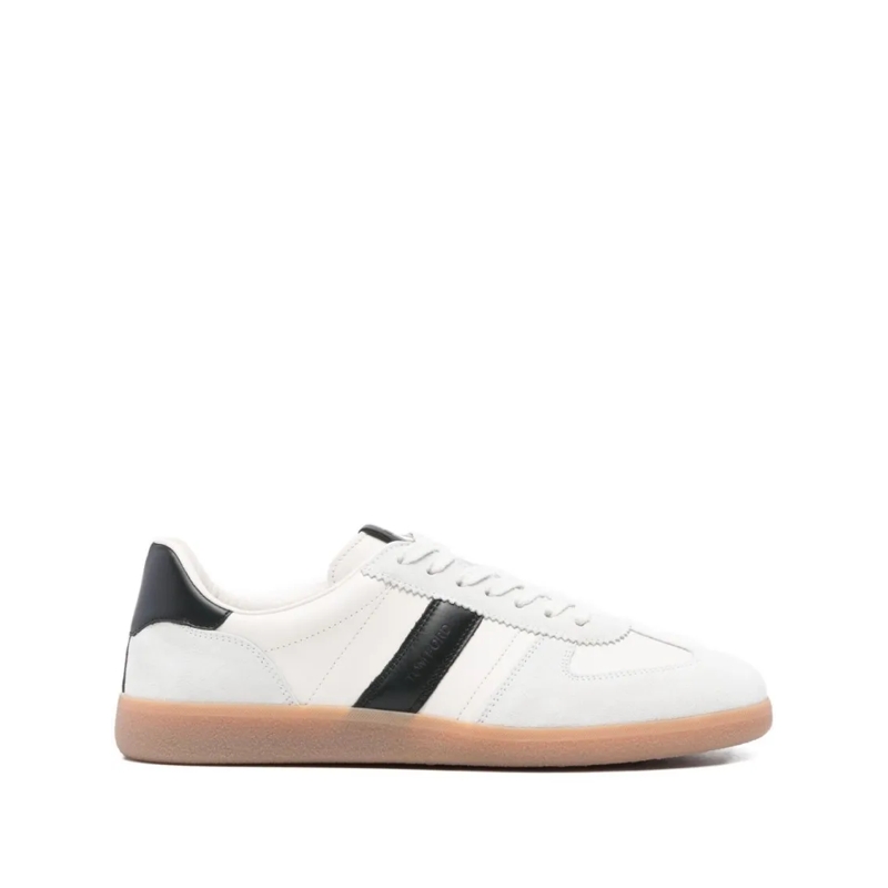 Tom Ford Low-Top-Sneaker Low-Top Sneaker With Ice-Colored Suede Inserts White