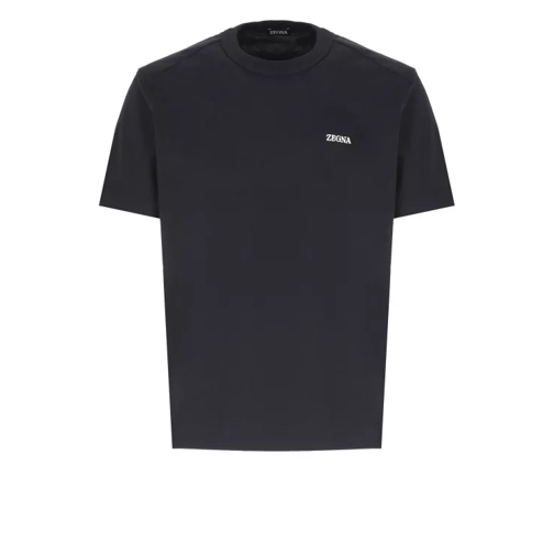 Zegna Dark Blue Zegna Cotton Tshirt Blue 