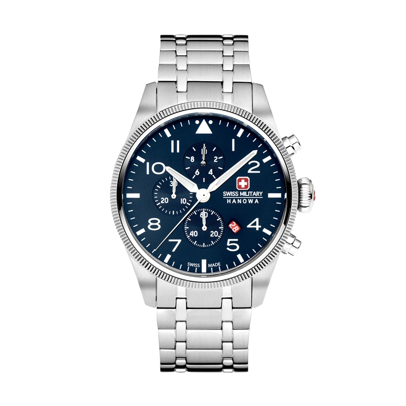 Swiss Military Hanowa Chronograph Quarzuhr Thunderbolt Chrono silber