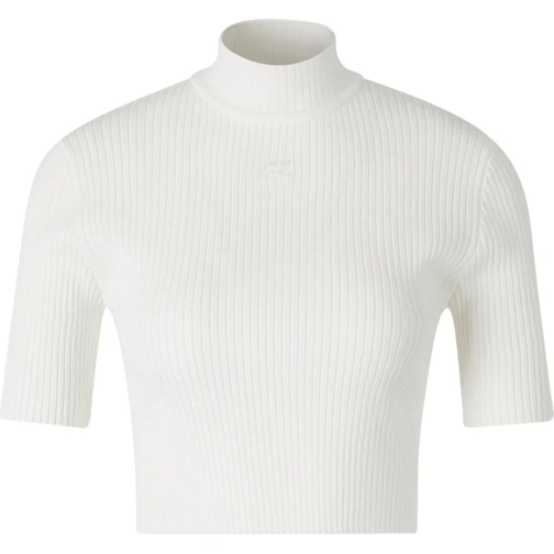 Courrèges Sweatshirts Logo Ribbed Top weiß