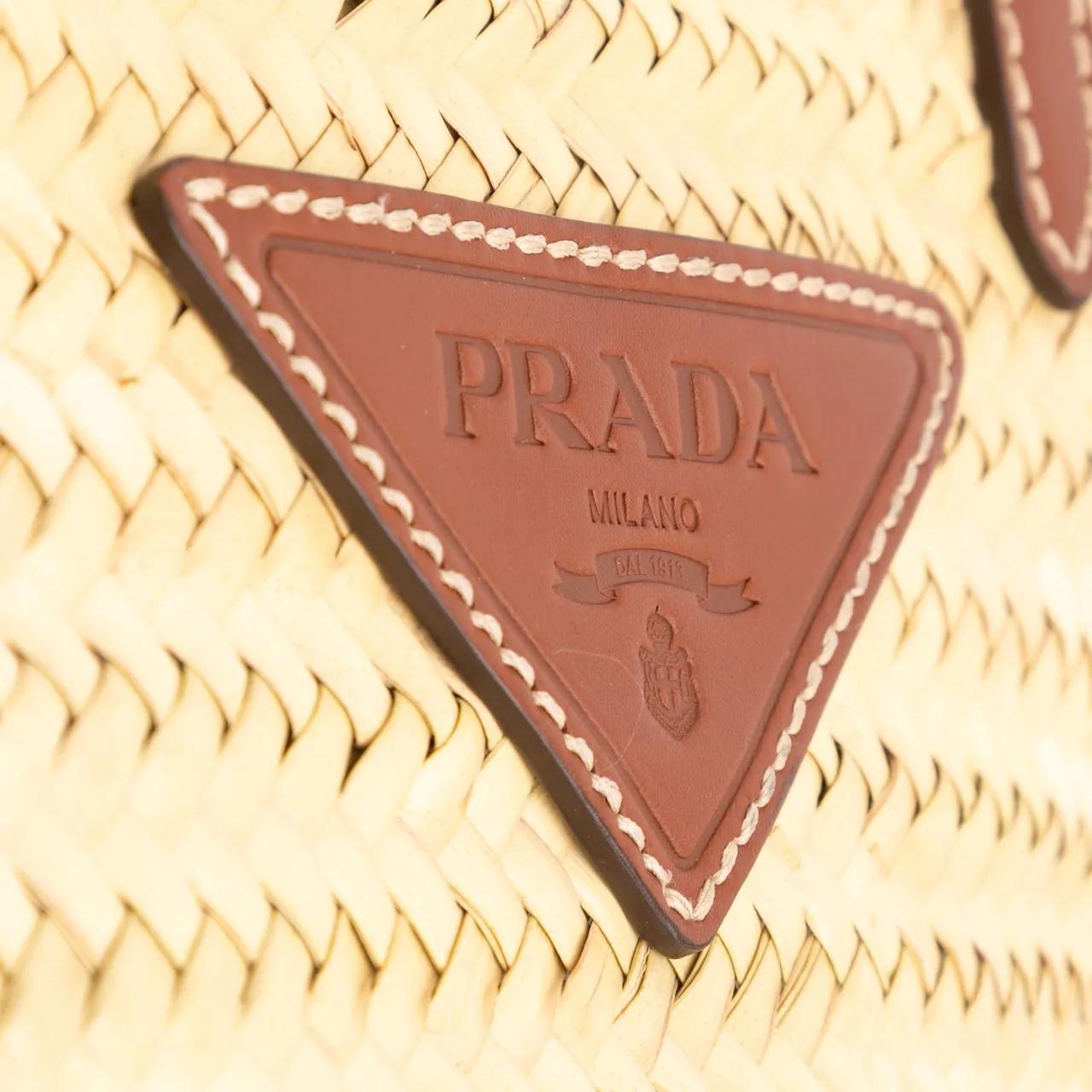 Thumbnail - Prada Shopper - Large Palmitto Vitello Basket Tote - Gr. unisize - in Braun - für Damen