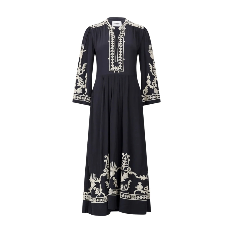 Isabel Marant  Midikleid Feliana aus Crêpestoff Schwarz