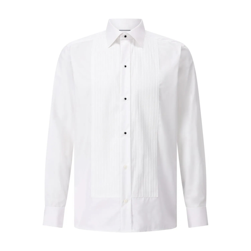 Eton Polo Contemporary-Fit Twillhemd mit Plissee-Detail Weiß