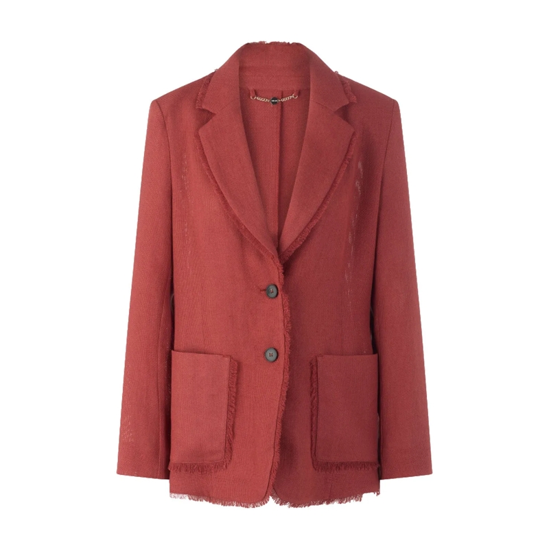 Marc Cain Blazer Blazer aus Leinen rot