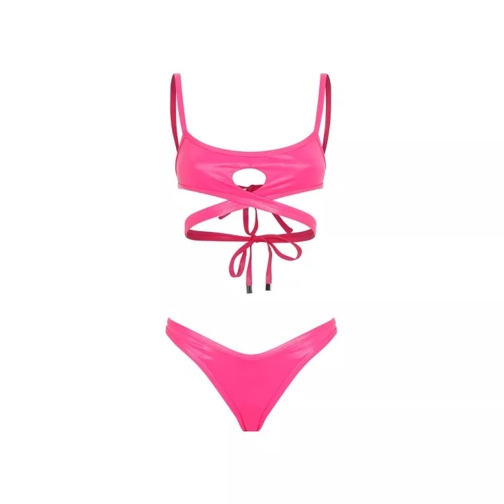 The Attico Fuchsia Cut-Out Bikini Pink 