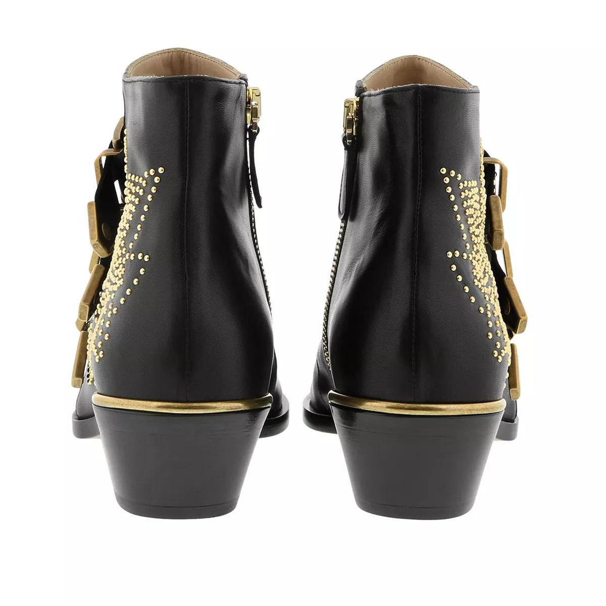 Black booties 2024 with gold studs