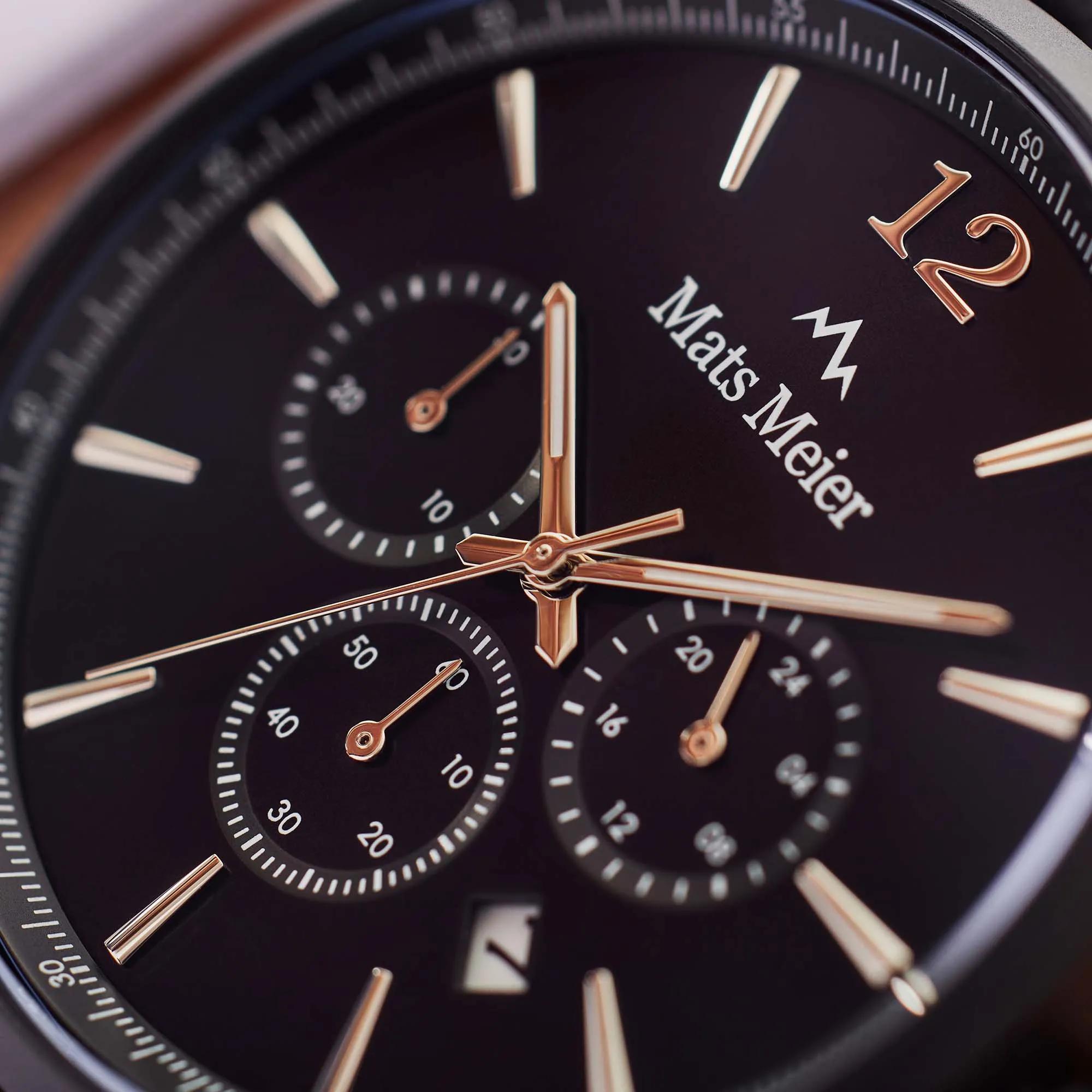 Thumbnail - Mats Meier Uhren - Grand Cornier Chrono Uhr - Gr. unisize - in Schwarz - für Damen