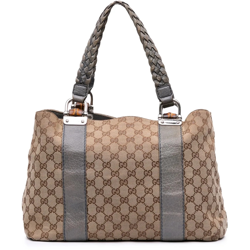 Gucci Shopper GG Canvas Bamboo Libeccio Tote braun