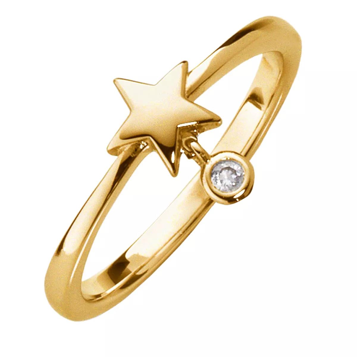 Little Luxuries Ring - Fashion Classics Ring With Star And Stone Pendant - Gr. 52 - in Gold - für Damen